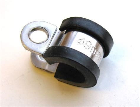 metal bracket clips on to shape rubber tube|tubing brackets.